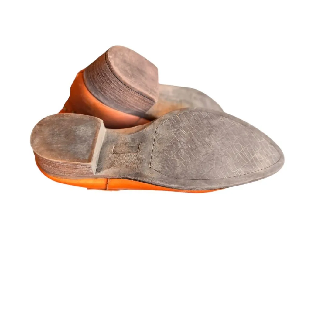 Matisse Tumbleweed Western Cowgirl Boots Turquoise Cognac Leather Studded 9.5EE Blue Size 9.5 - Image 8