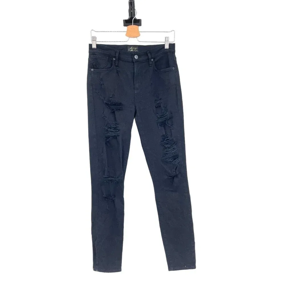 Agolde Sophie Skinny Jeans High Rise Distressed‎ Moonstruck Wash Black Size 28 - Image 3