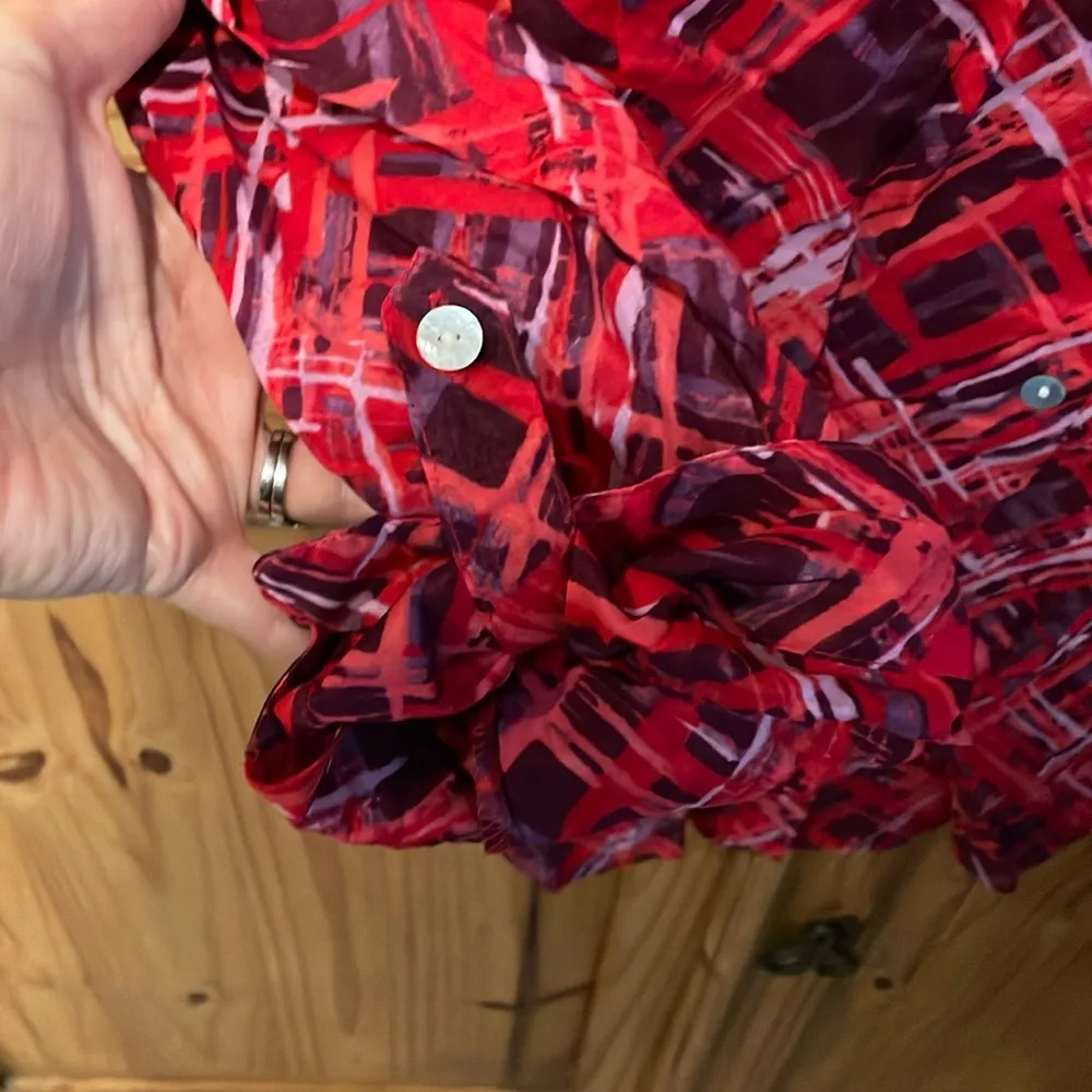 CRAZY HORSE (A LIZ CLAIBORNE COMPANY) Colorful Design Button Down Shirt Size 8 - Image 5