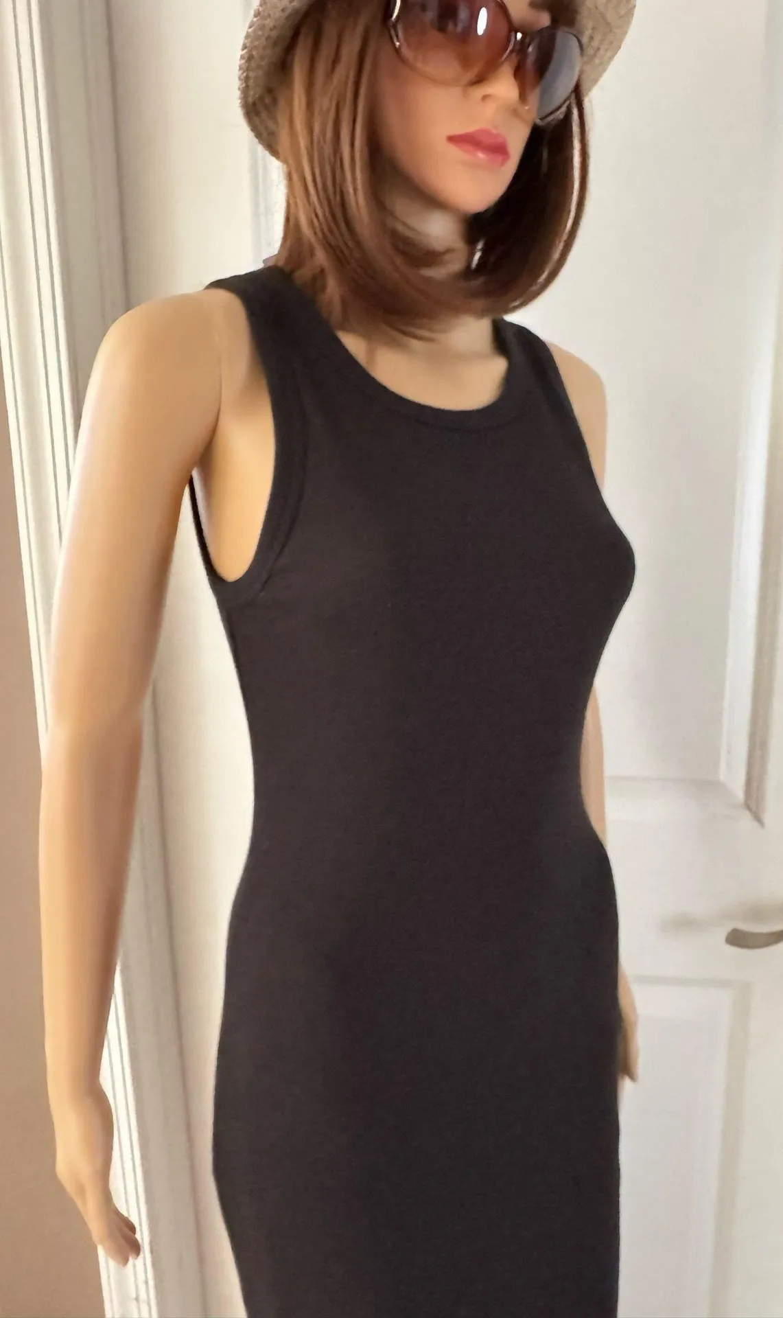 Theory Racer Ribbed Modal/ Cotton Tank Dress. Size M. MSRP $215 - Image 11
