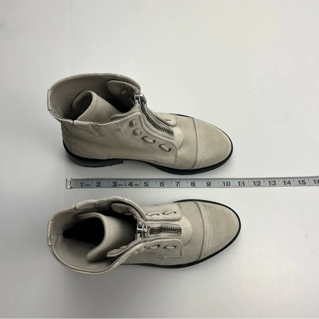 All Saints Ariel Combat Boots Women US 8 White Cow Suede Lace Zipper NEW *FLAWED - Image 15