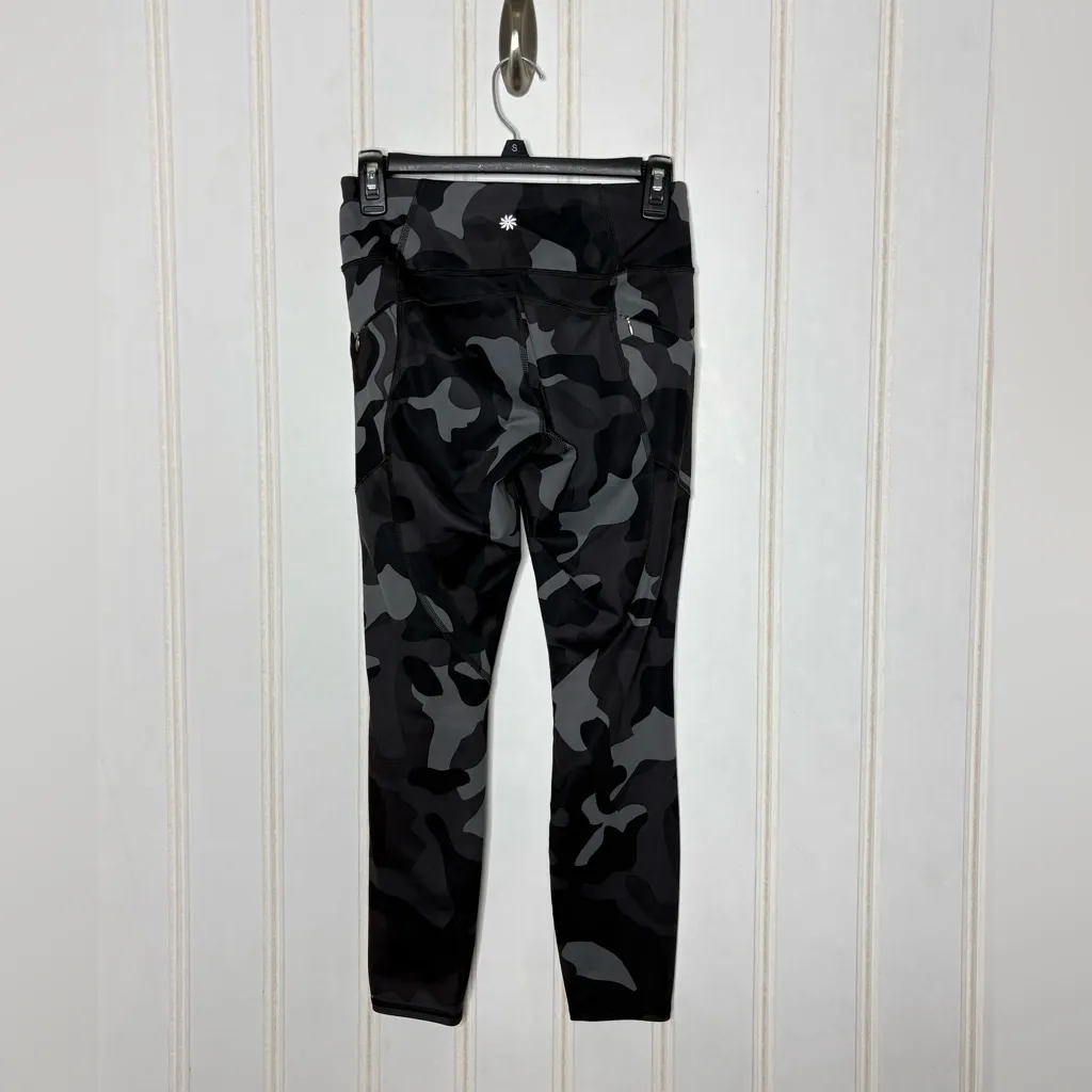 Athleta Contender Legging Sz X-Small Camo Black Gray Zipper Pocket Activewear - Image 8