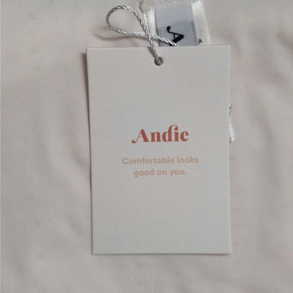 Andie 90s High Waisted Bikini Bottom Coconut (White / Cream) Textured S New - Image 10