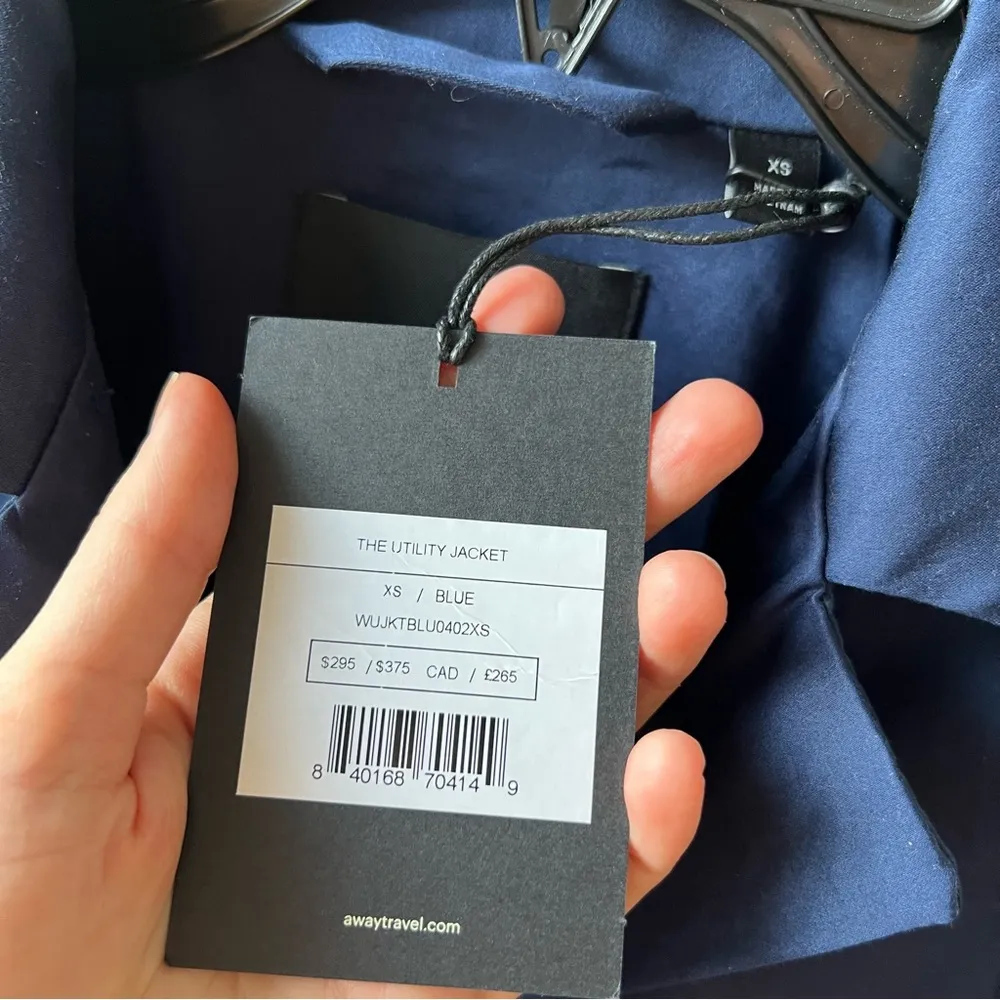 NWT away the utility jacket size XS navy blue cotton J1 - Image 5