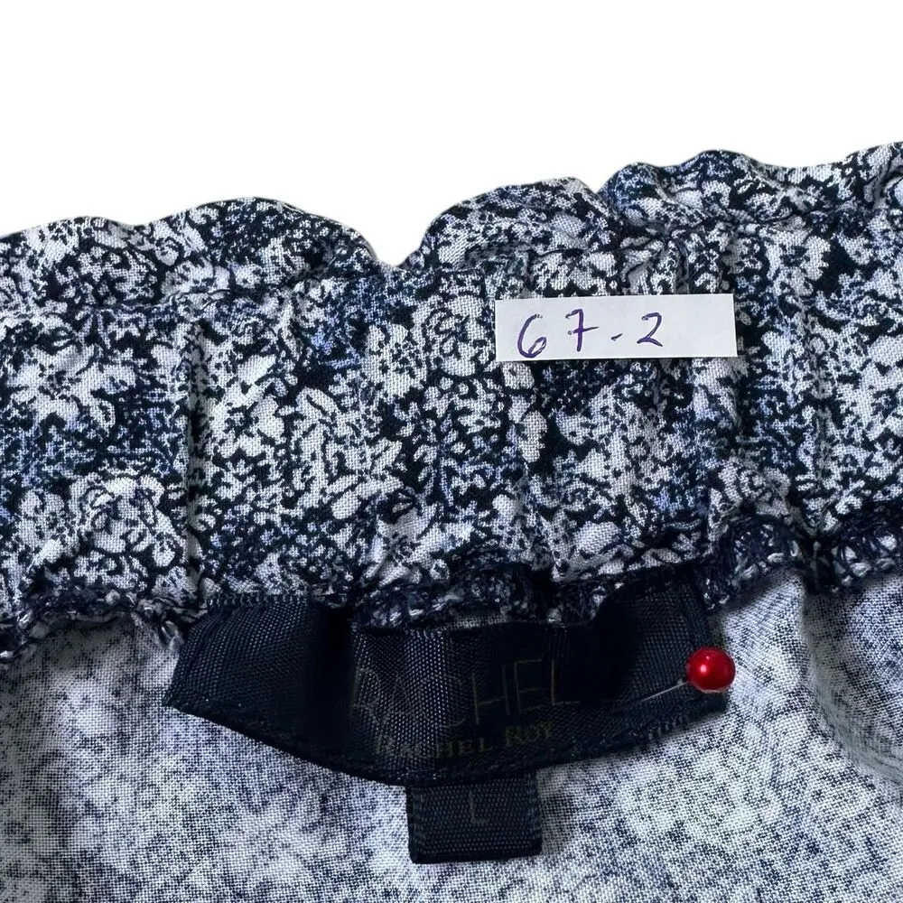 Rachel Roy Blue Floral Tiered Layered A-line Skirt Women Size Large | 67-2 - Image 3