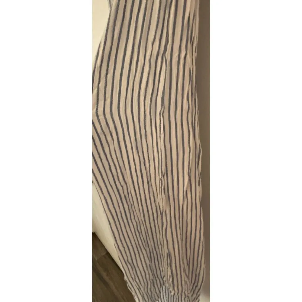 Japna Blue White Striped Tube Top Strapless Capri Pantsuit Women's Sz XS​ - Image 12