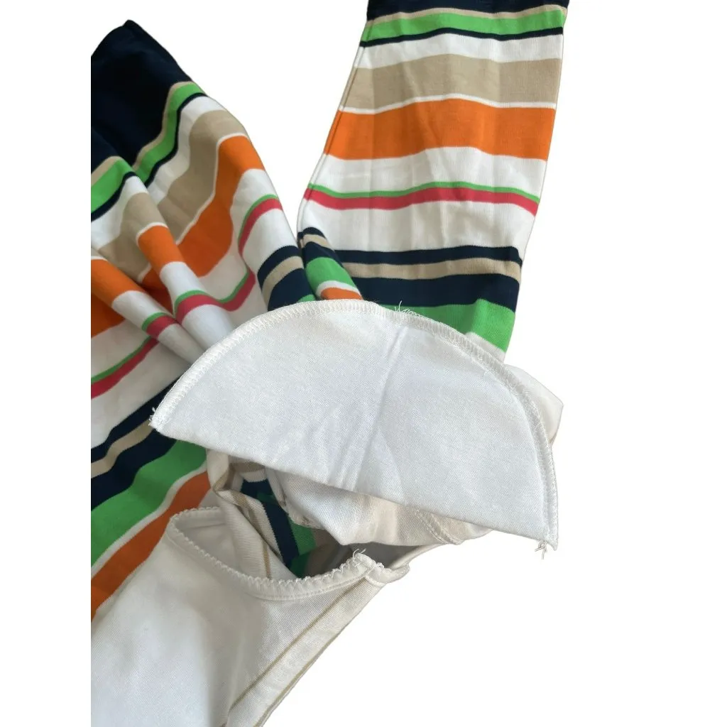 Alfred Dunner Striped Knit Top Large 3/4 Sleeve Shoulder Pads Multicolor NWT - Image 5