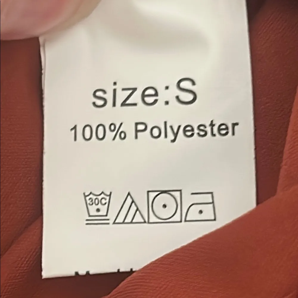 New Chic Orange High-Waisted Pleated Cuffed Summer Vacation Every Day Wear Short - Image 8