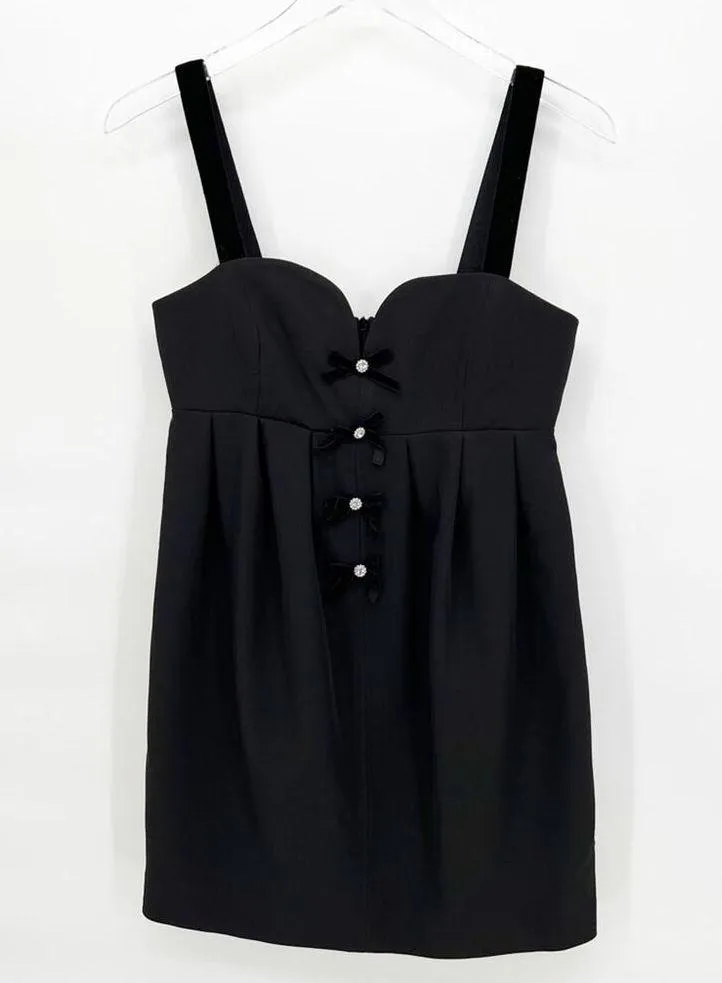 ZARA NWT  Bow Mini Babydoll Dress XS Black - Image 2