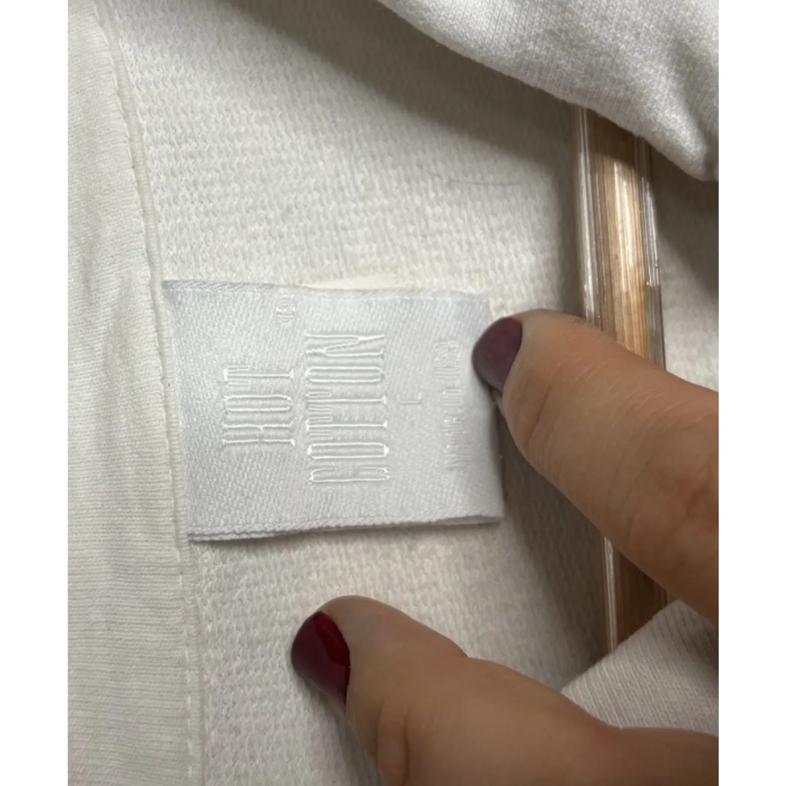 Hot Cotton Button Up Tunic Light Blue Size Large Pocket Abalone Shell Buttons - Image 6