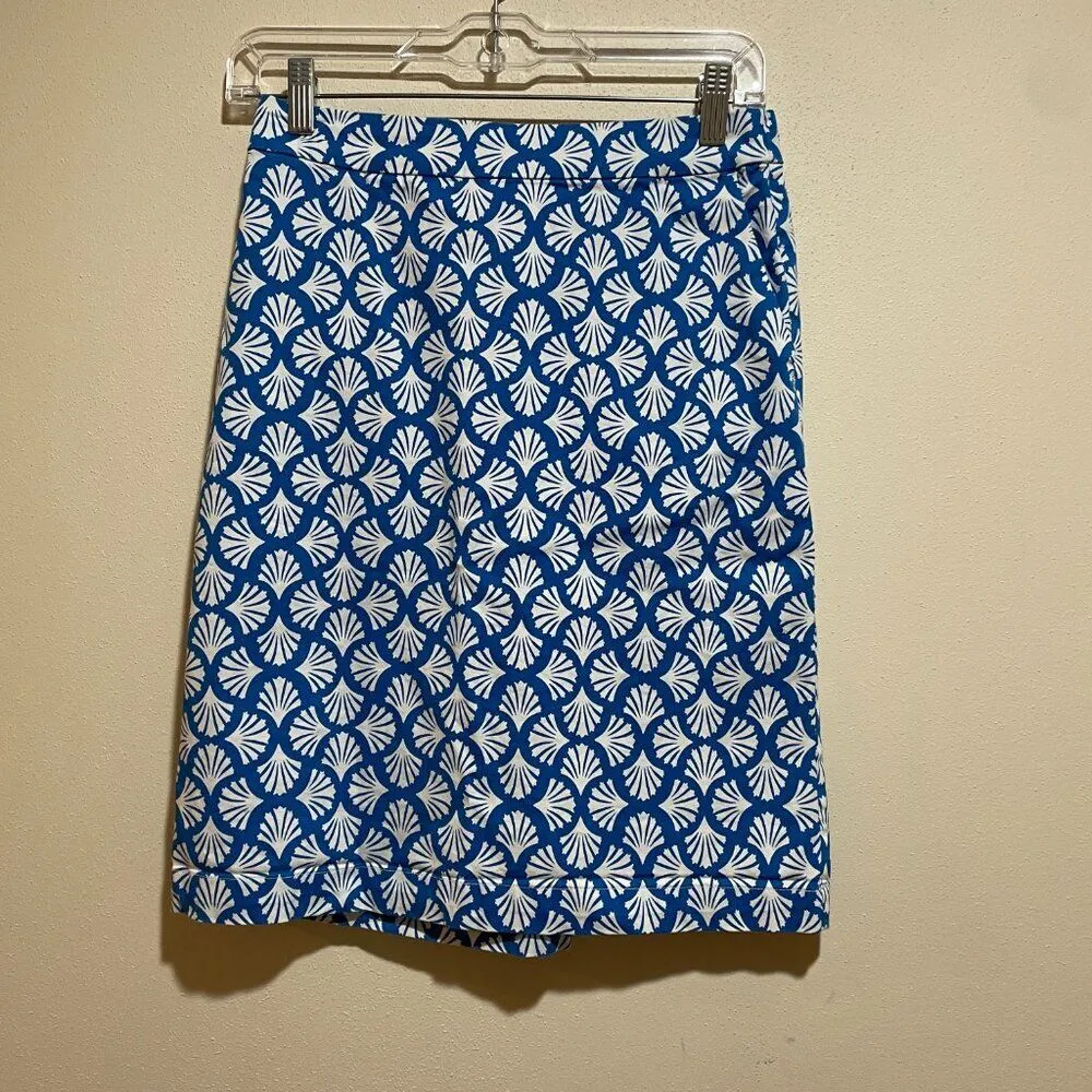 NWOT Boden Size 4L Danby Pull On Mini Skirt Blue Pattern Elastic Waist - Image 2