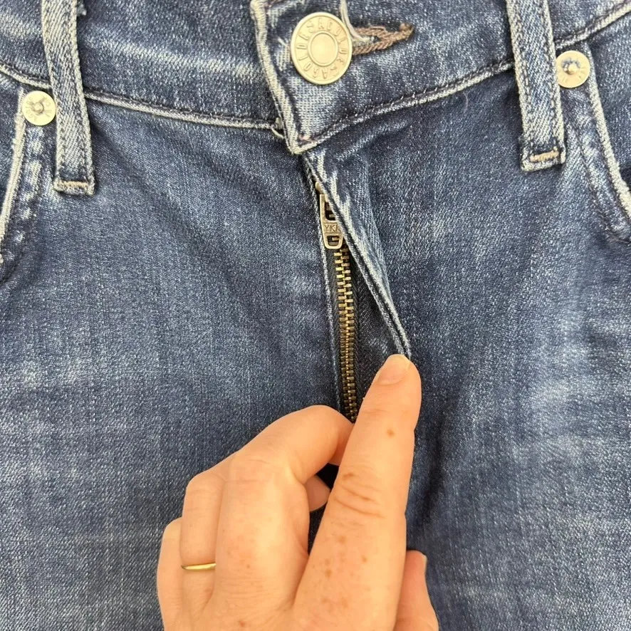 AGOLDE Size 28 Sophie High Rise Ankle Crop Raw Hem Slim Straight Leg Denim Jeans - Image 3