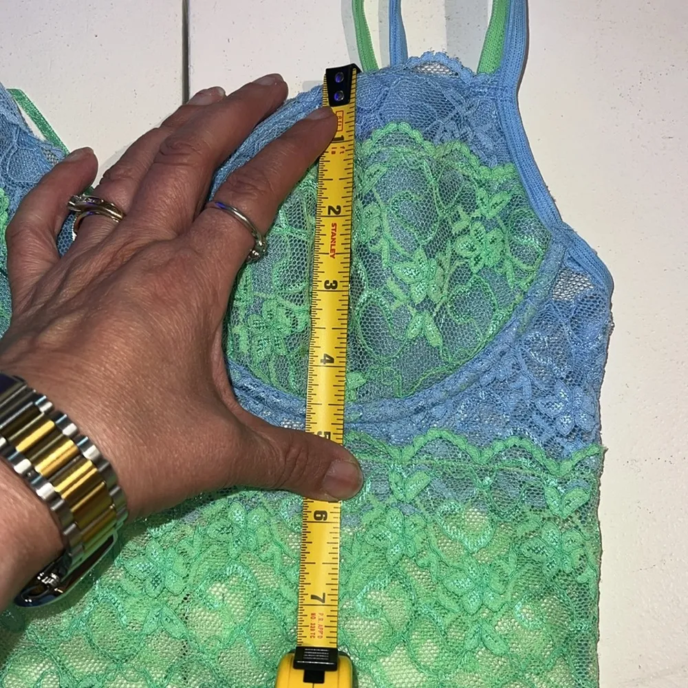 Vintage lace padded bustier Y2K small Green - Image 11