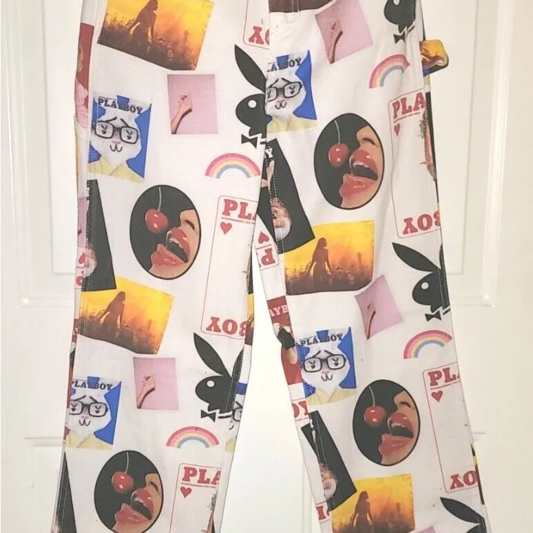 Playboy magazine print jeans Size 24 - Image 12