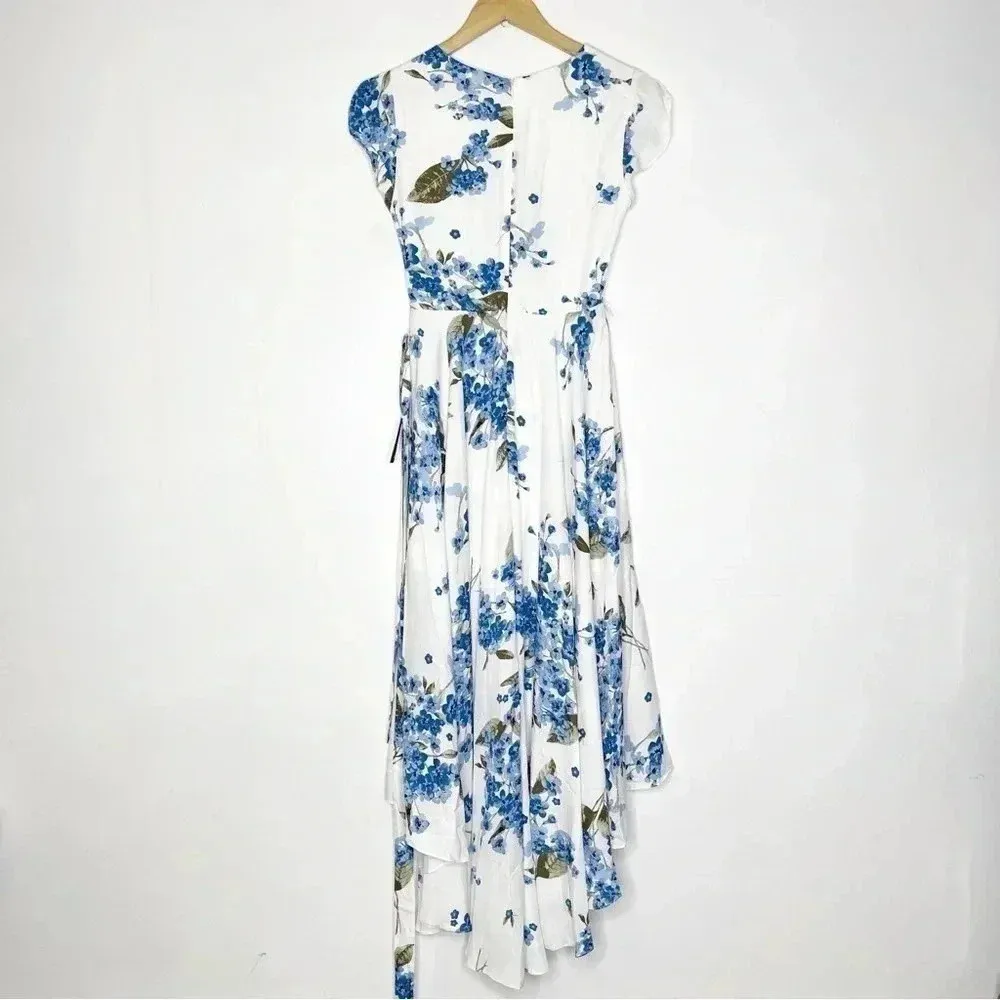 Lulus French Countryside White Floral Print High-Low Dress Size XS NWT - Image 5