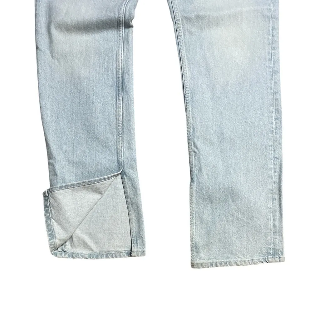 Zara Split‎ Hem Slim High-Rise Full Length Light Wash Jeans Size 10 - Image 6
