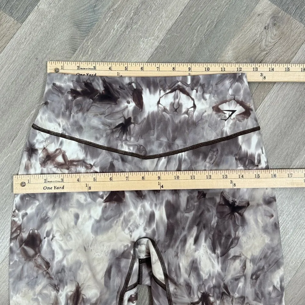 Gymshark  Elevate Marble Tie Dye Leggings Grey White Large - Image 9