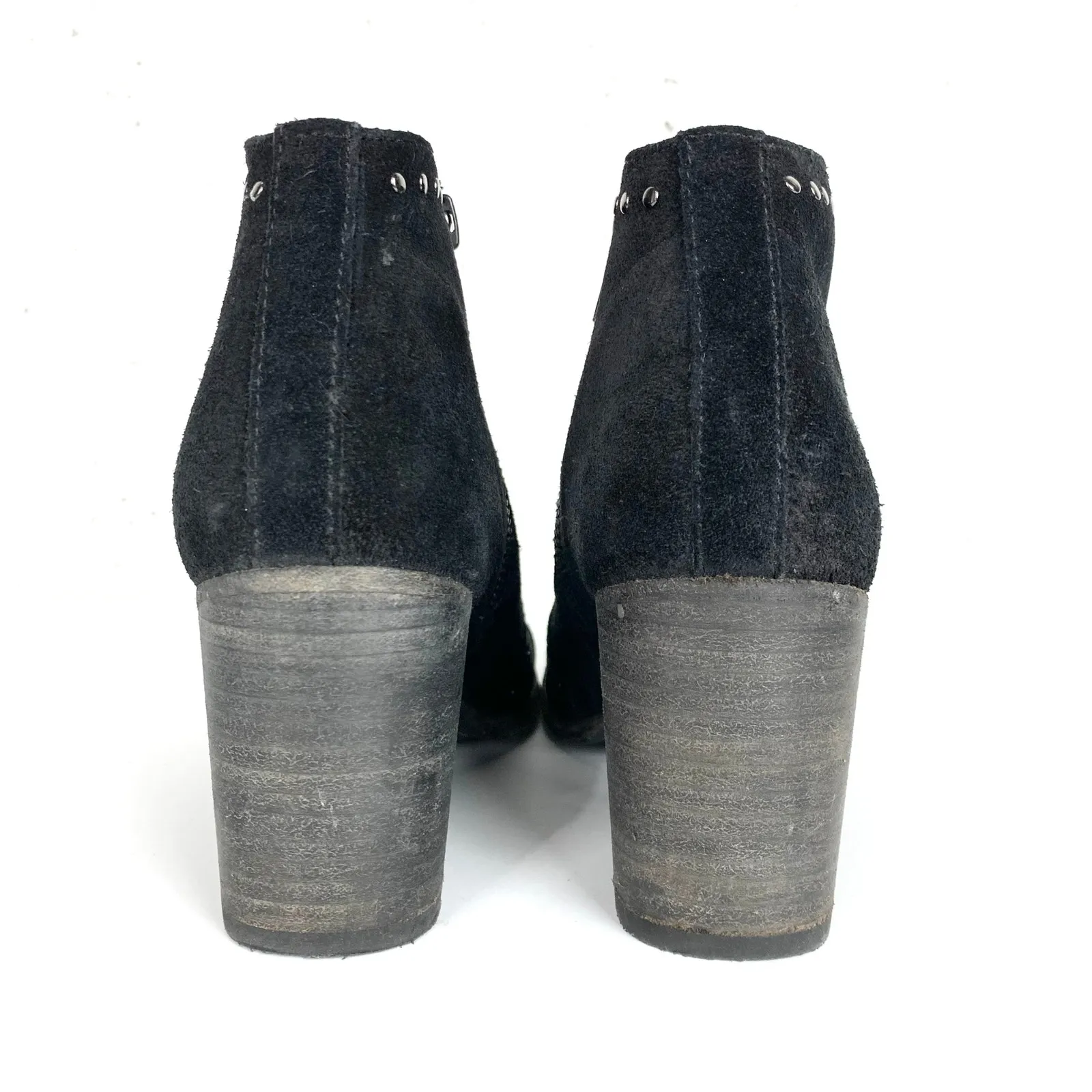 Frye Womens Nora Stud Side Zip Ankle Booties Black Suede Size 6 - Image 3