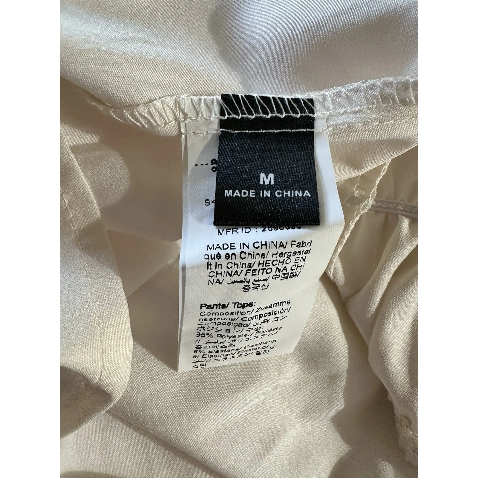 2 Piece White Polka Dot Tube Top Set Strapless Bandeau Blouse Wide Leg Pant Sz M Size M - Image 6