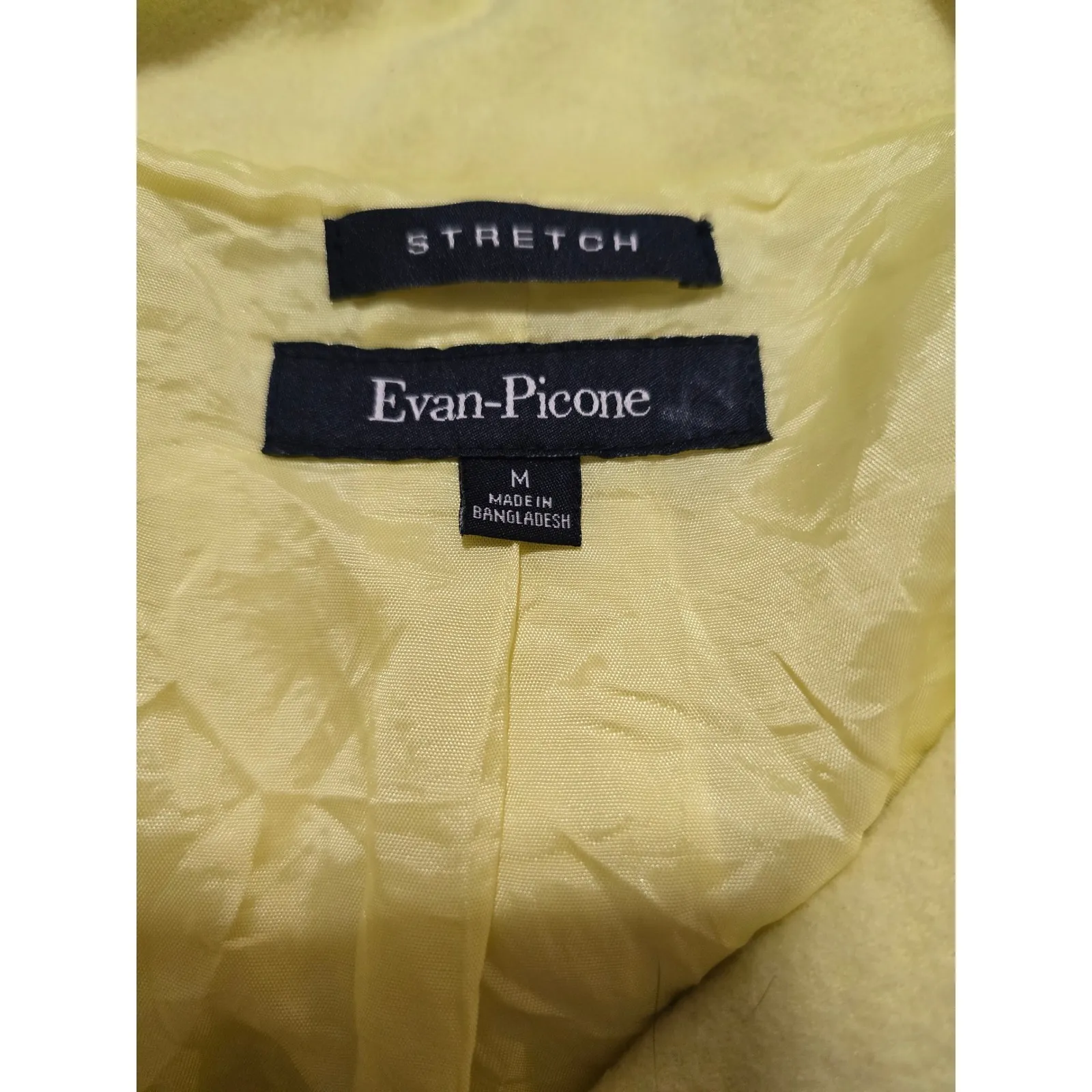 Evan Picone Women's Yellow Stretch Cropped Jacket Size Medium - Image 2