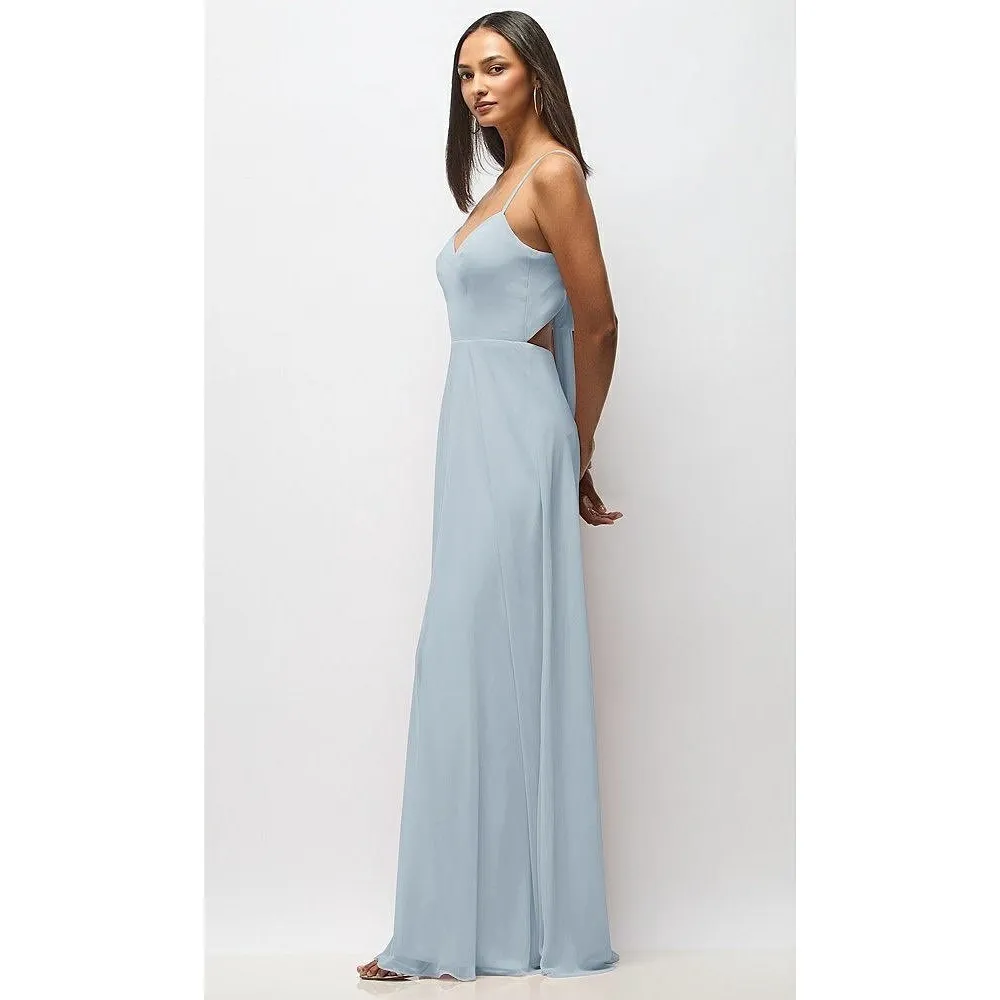 After Six Tie-Back Cutout Maxi Dress With Front Slit In Mist Size 14 - Image 9