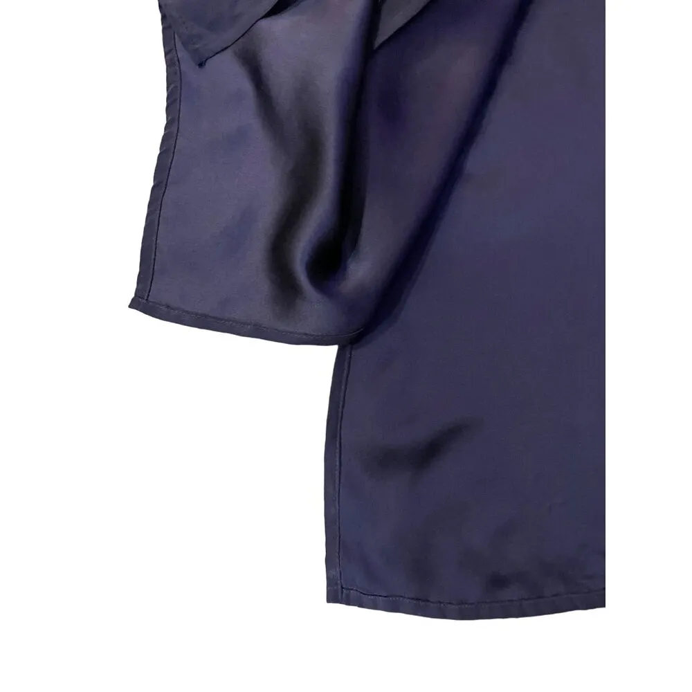 Eileen Fisher Cardigan Womens PS Petites Used Blue 100% Silk - Image 12