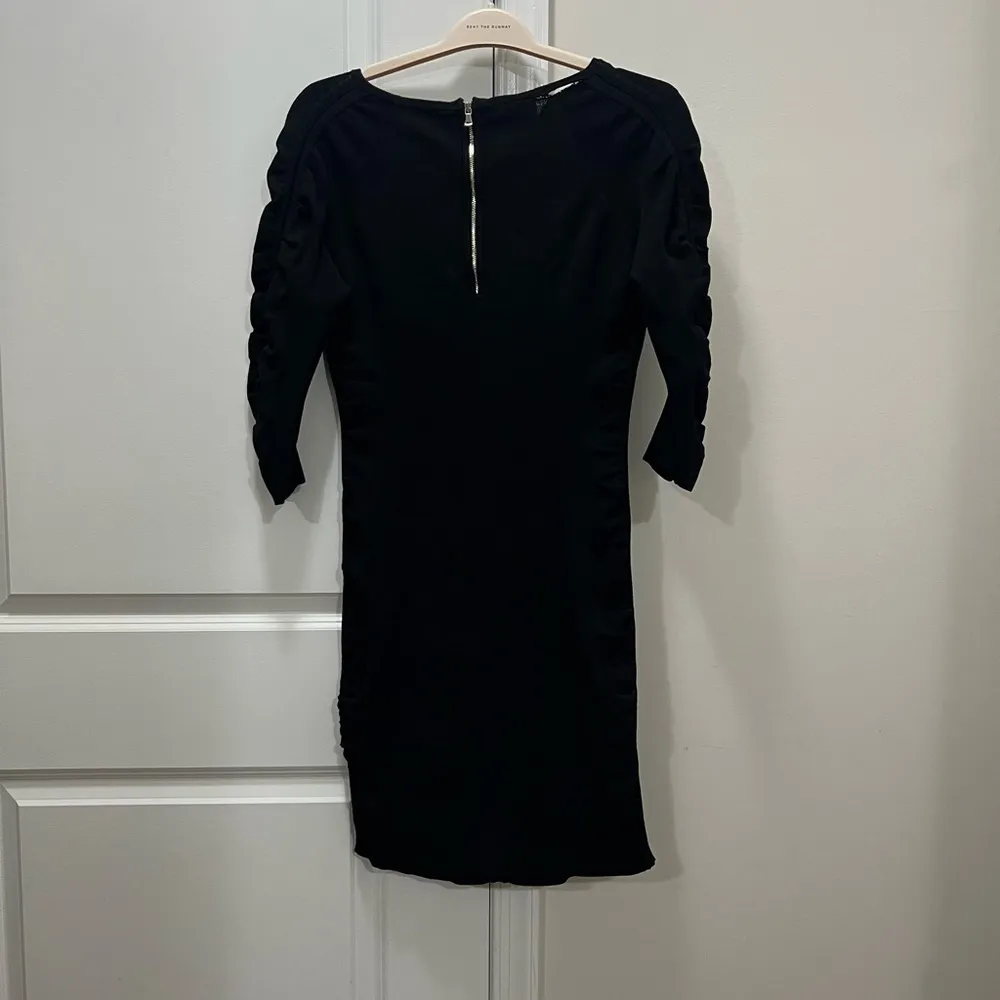 Milly Black Shirred V-Neck Dress Size Large $460 - Image 7