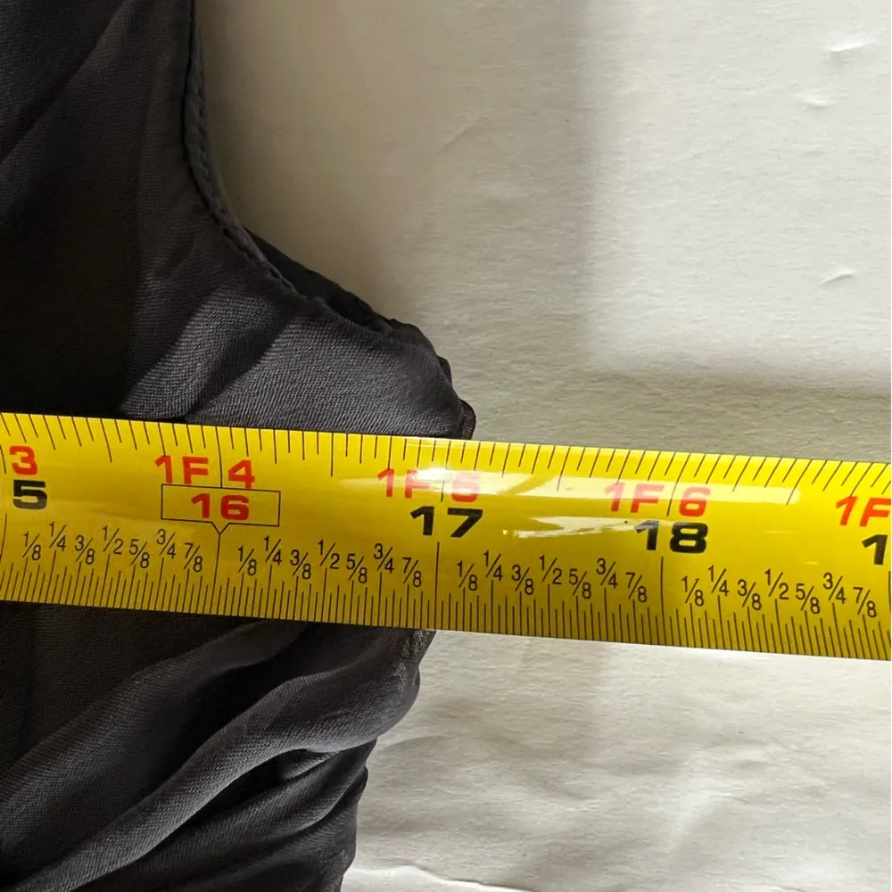 Adrianna Papell 10 gray evening gown formal pintuck ruffle flowy event party - Image 9