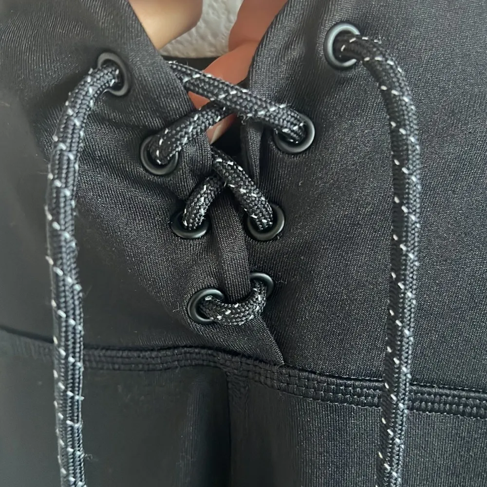 Victoria's Secret Pink Cozy Lace Front Black Athleisure Active Legging Medium - Image 3