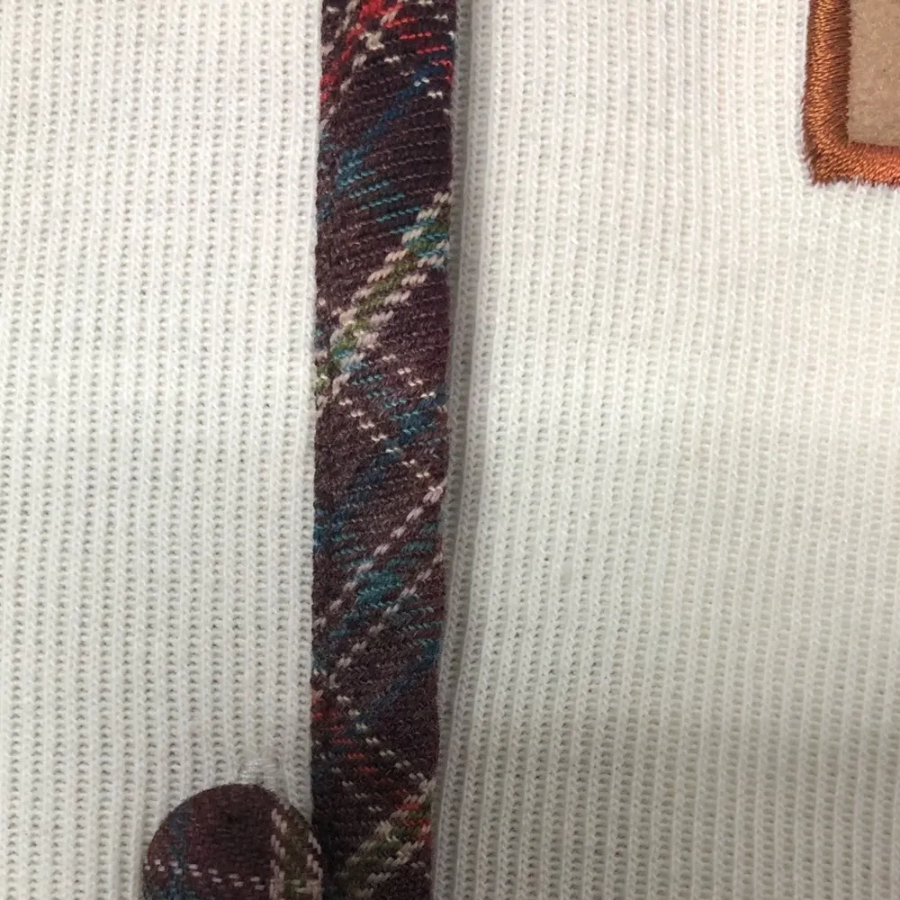 Alfred Dunner Petite Vintage 90’s Cream Plaid Holiday Button Down Sweater - Image 7