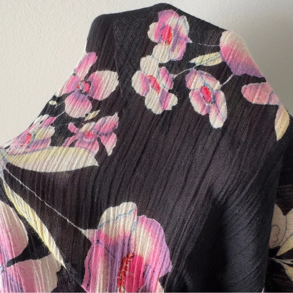 Free People Intimately Floral Maxi Dress Smocked Bodice Tie Bow Spaghetti Straps - Image 6