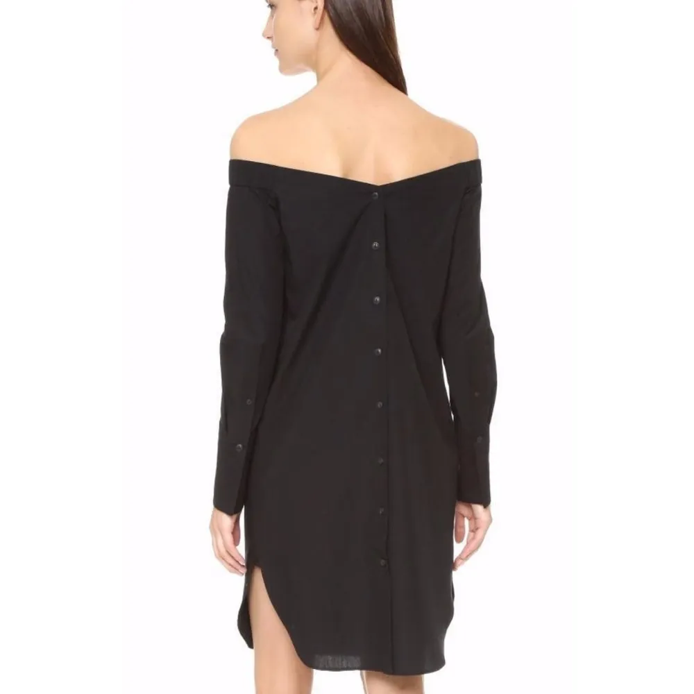 Rag & Bone Kacy Off Shoulder Dress in Black - Image 4