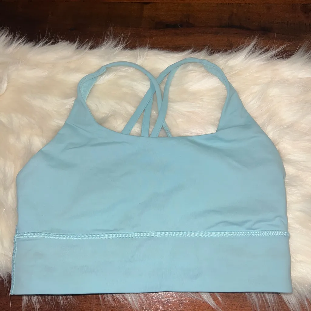 Lululemon Energy Bra Longline Blue Glow Size 6 Padless - Image 3