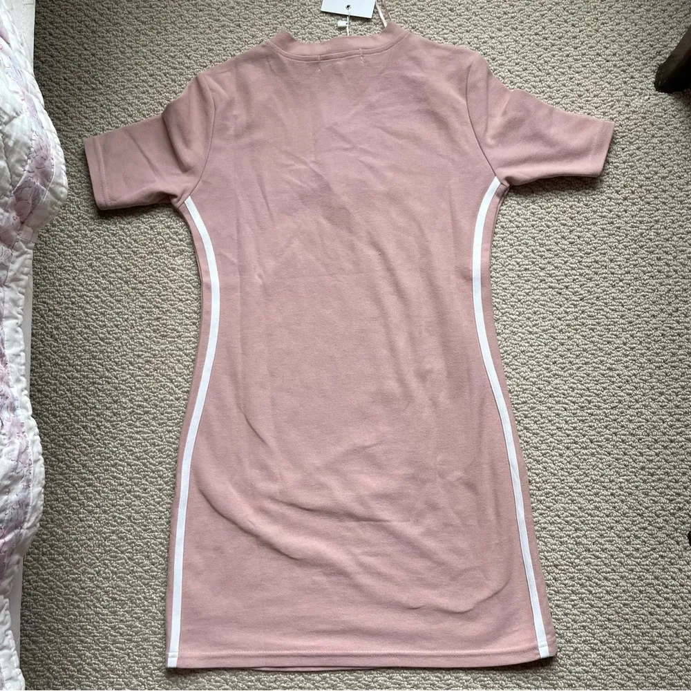 Back to Basics Sporty Chic Striped Blush Pink Mini Dress Small - Image 6