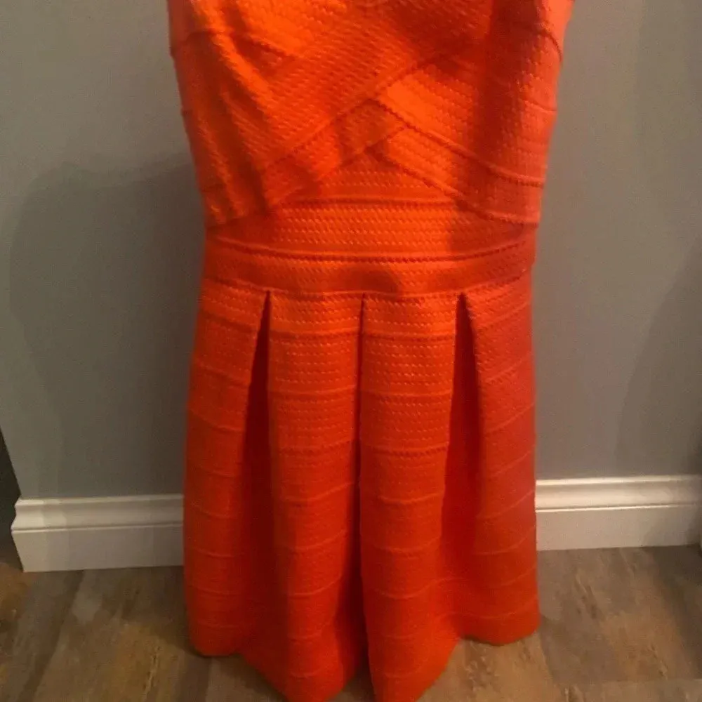 Express cocktail dress, bright neon red, XS - Image 2
