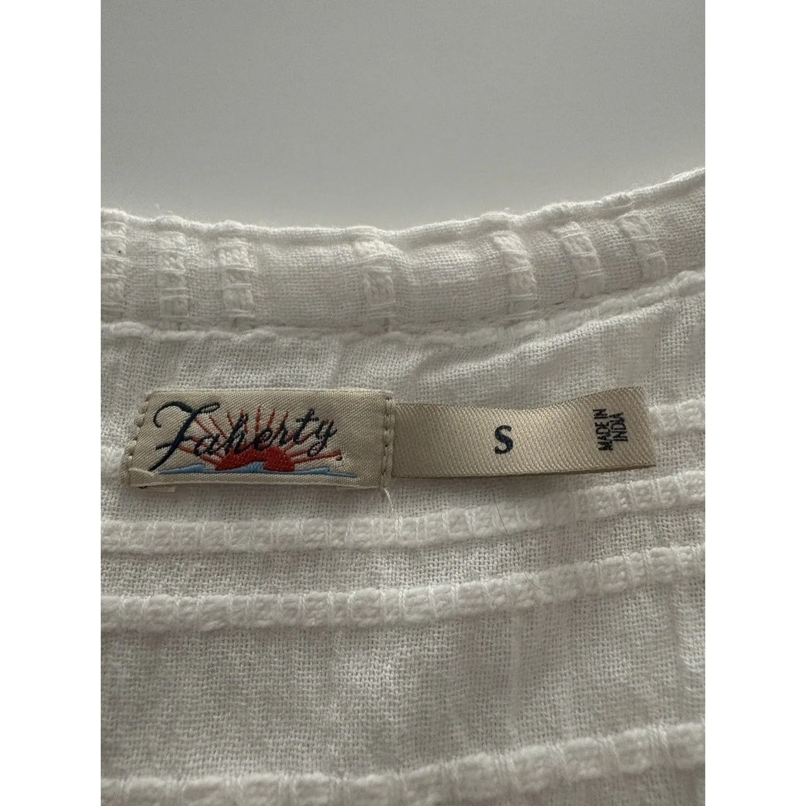 Faherty Isha Dress Womens Small White Organic Cotton Coastal Beachy Lagenlook * - Image 8