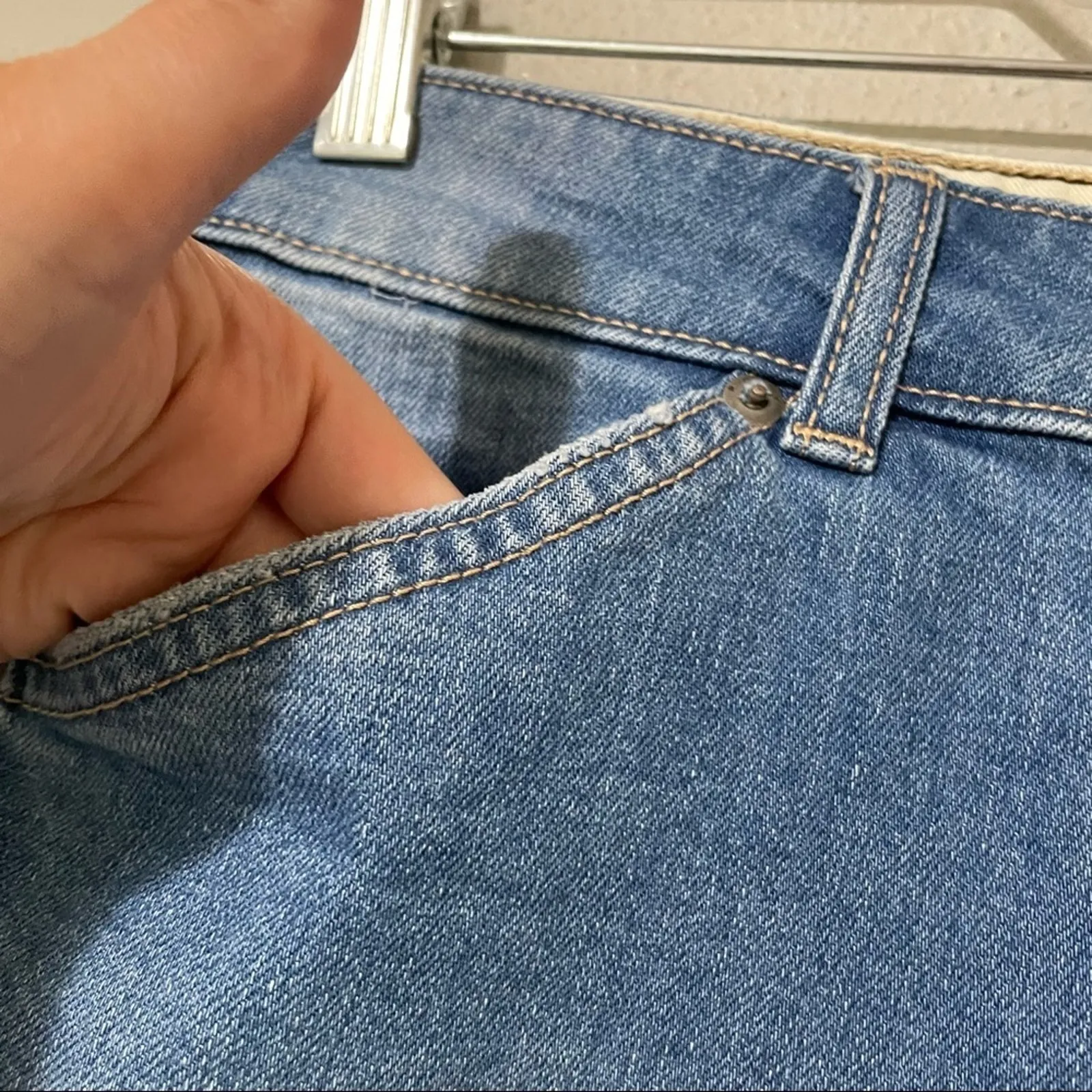 Roxy High Rise Super Short Jean Shorts Womens 26 Blue Denim Stretch Beach Summer - Image 3