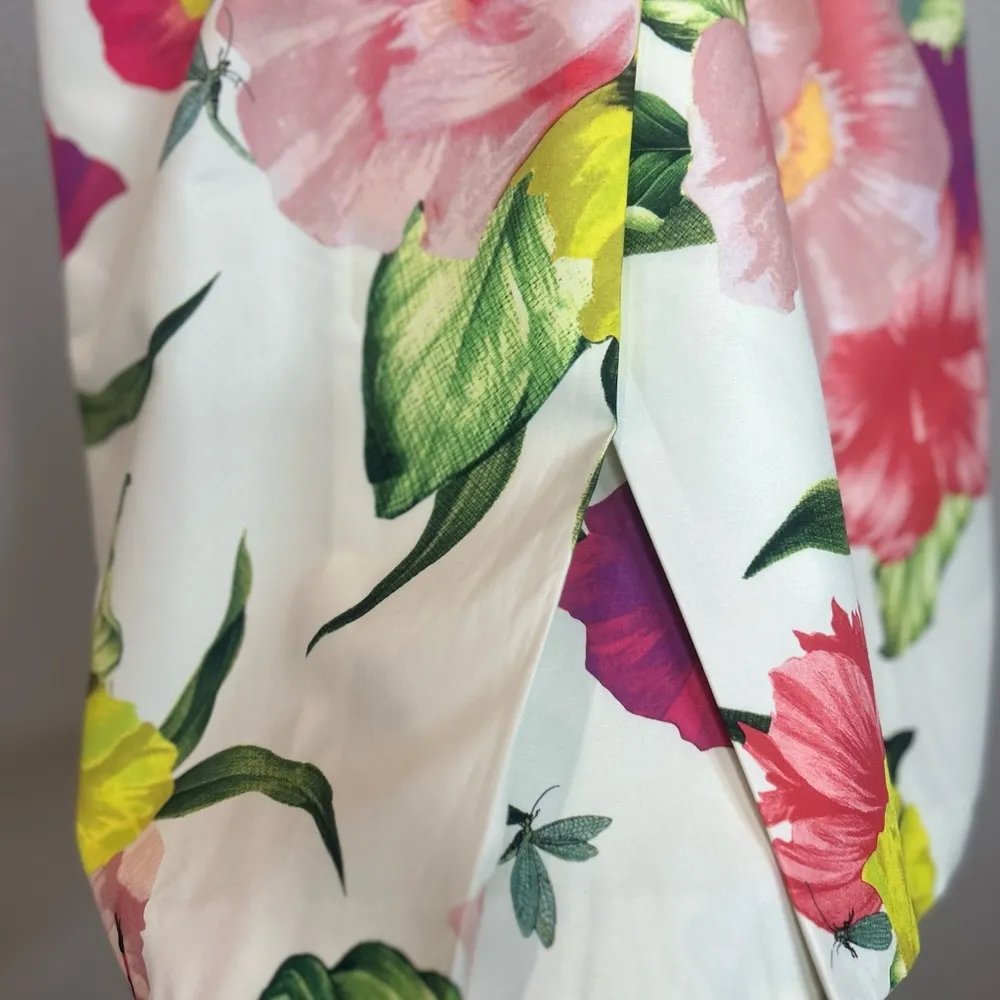 🐣Ted Baker sz 1 Skirt “Flowers At High Tea” Cream floral print Easter Summer Pink - Image 10