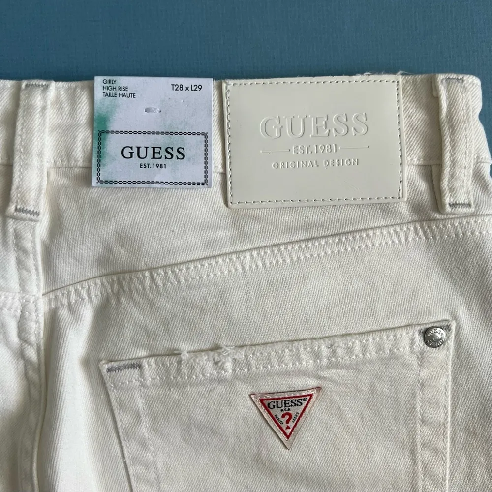 NWT Guess Girly High Rise Straight Leg White Horse Jeans - Image 9
