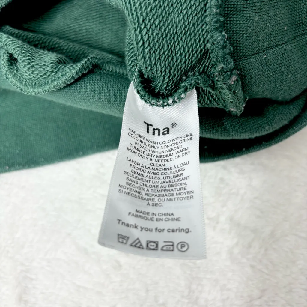 Artiza TNA AIRYAF Fleece Deep Green Cropped sweatshirt size S - Image 11