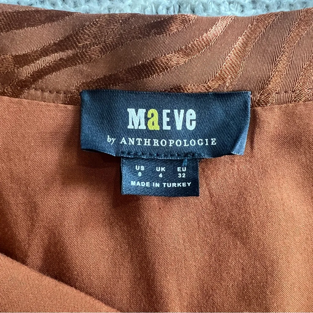 Anthropologie Maeve | Tamra Jacquard Animal Print Faux Wrap Midi Skirt - Size 0 - Image 7