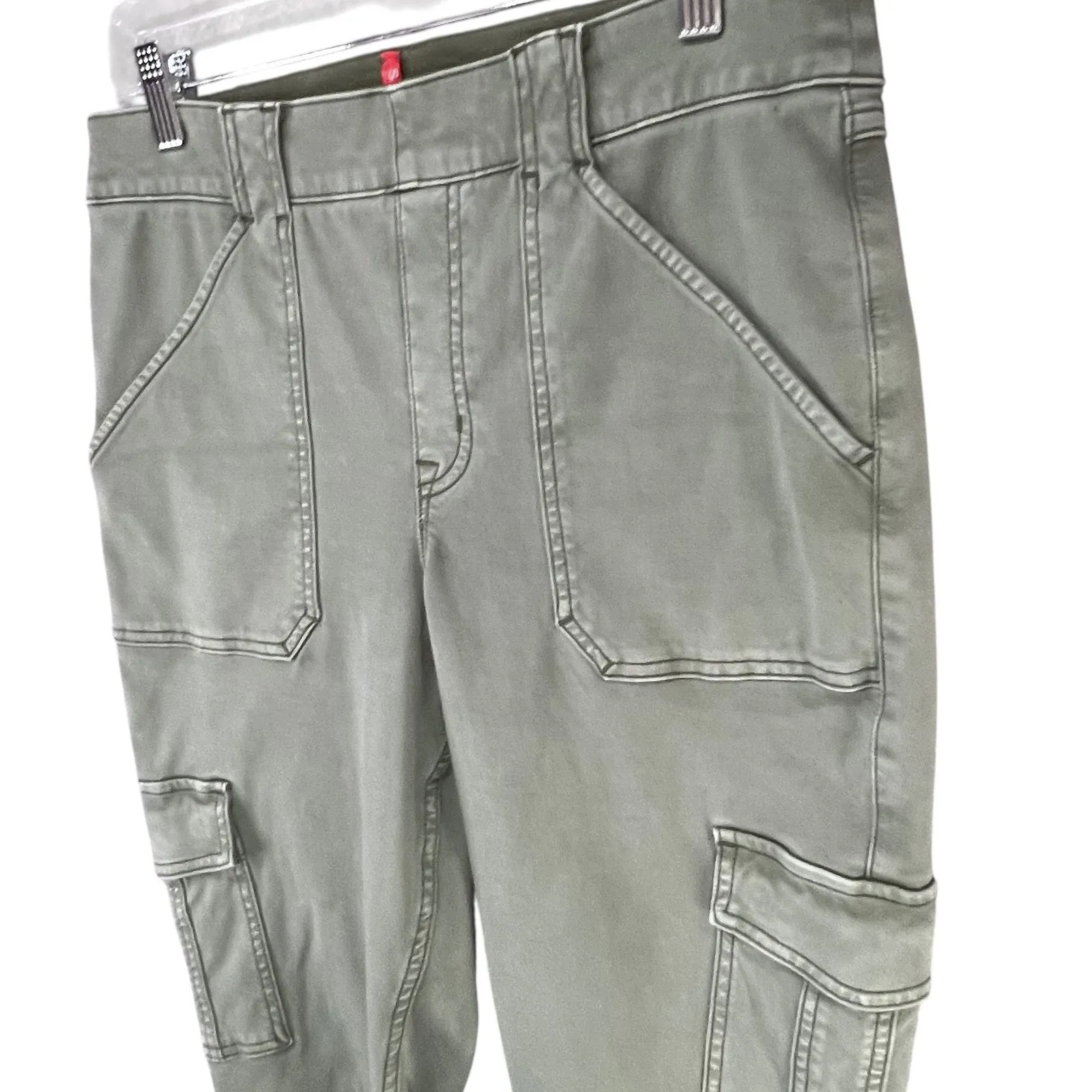 Spanx Stretch Twill Ankle Cargo Pant XL Soft Sage Utility Slim Tapered 20311R - Image 3