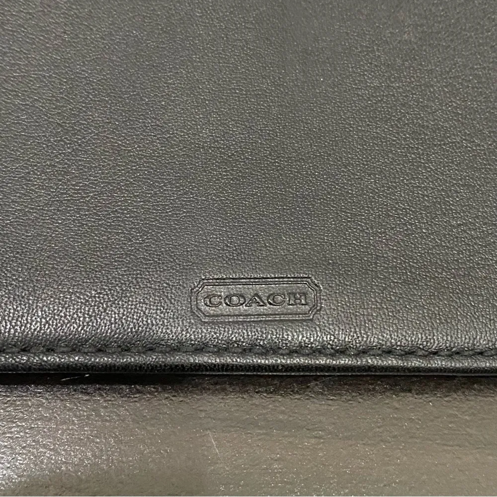 COACH Black Leather Bifold Checkbook Insert Wallet - Image 7