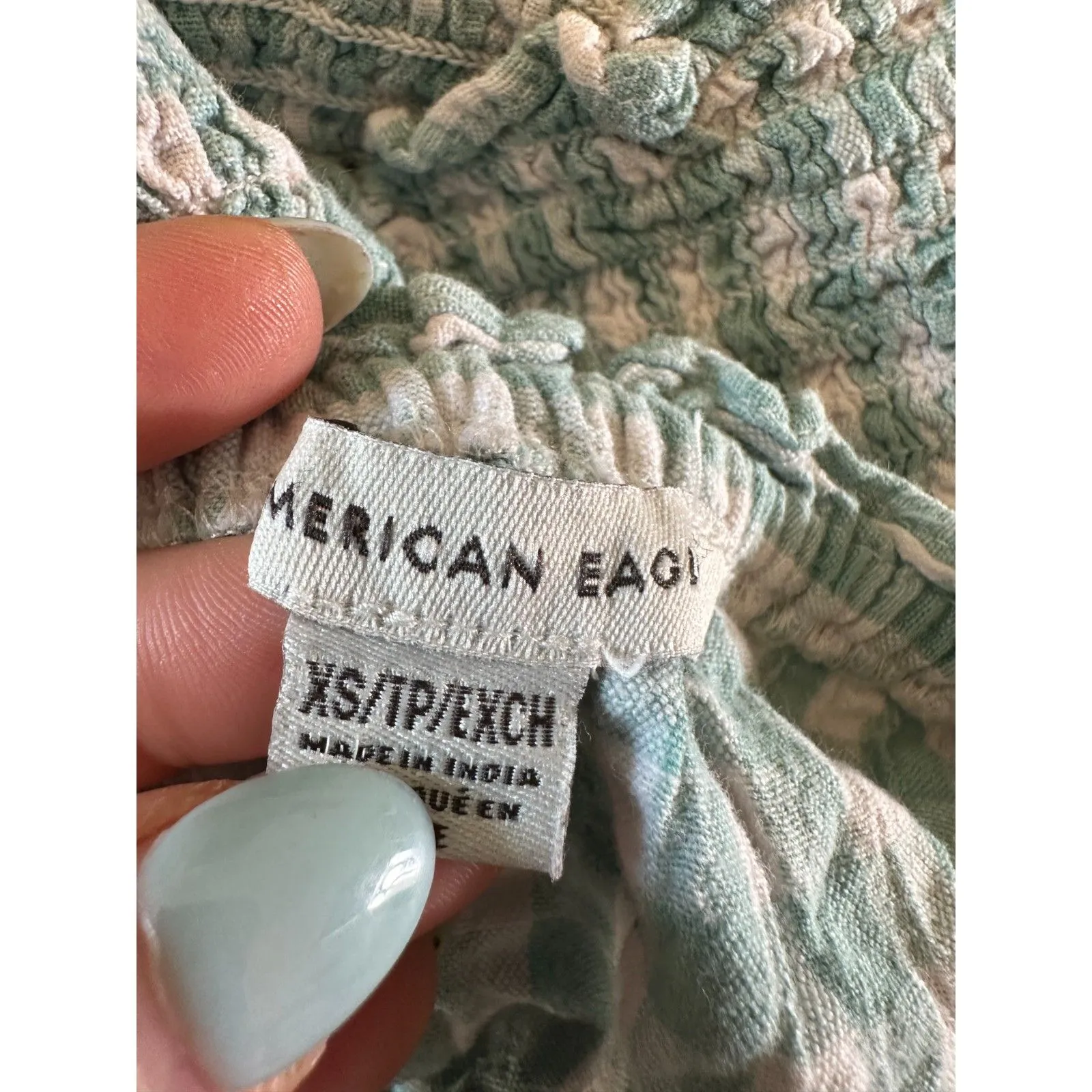 American Eagle Green Gingham Preppy Cropped Tank Top Size XS - Image 5