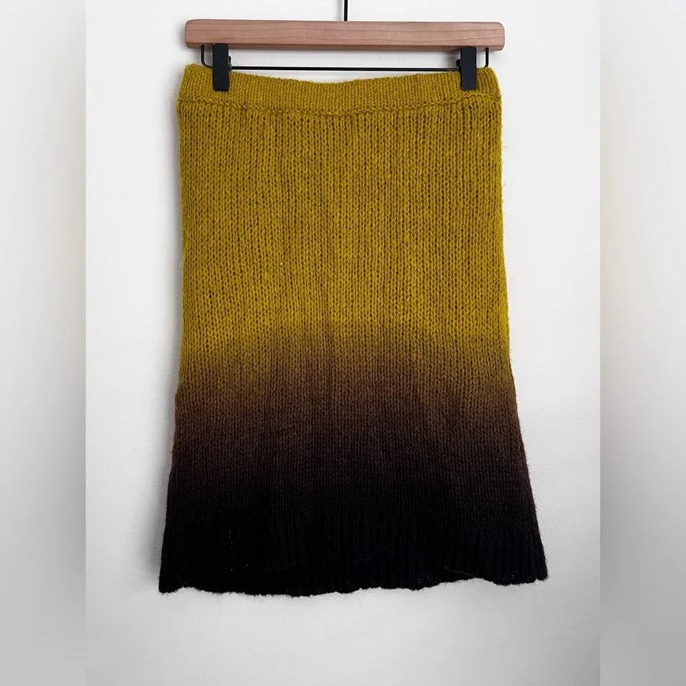 Free People Fade away skirt Wool Alpaca blend Ombre grannie elastic waist lined - Image 3