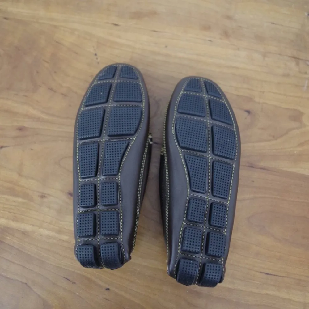 L.L.Bean EUC  Brown Leather Driving Style Moccasins Size 6B - Image 9