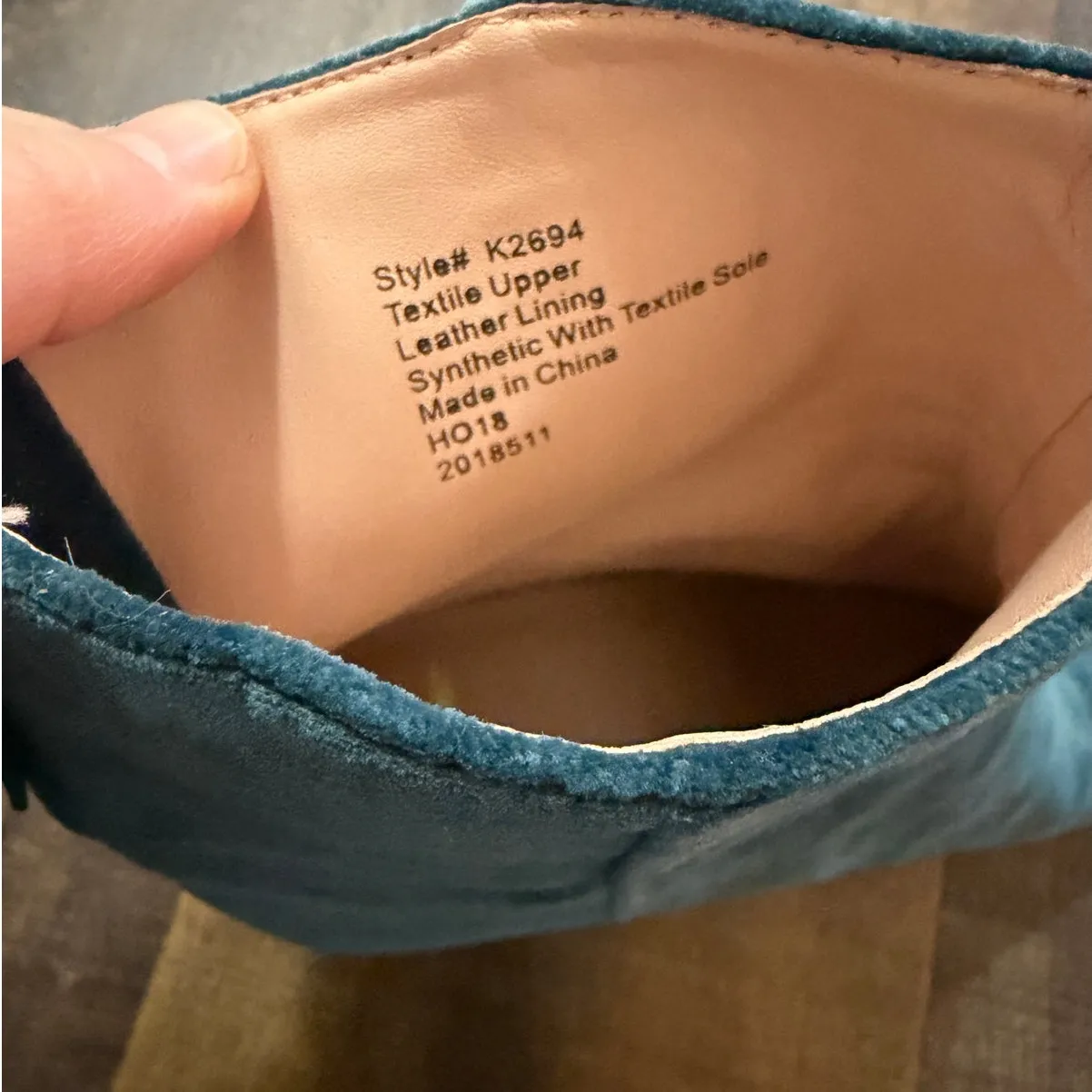 J.Crew Teal Velvet Ankle Boots Block Heel Zip Back Size 7.5 - Image 4