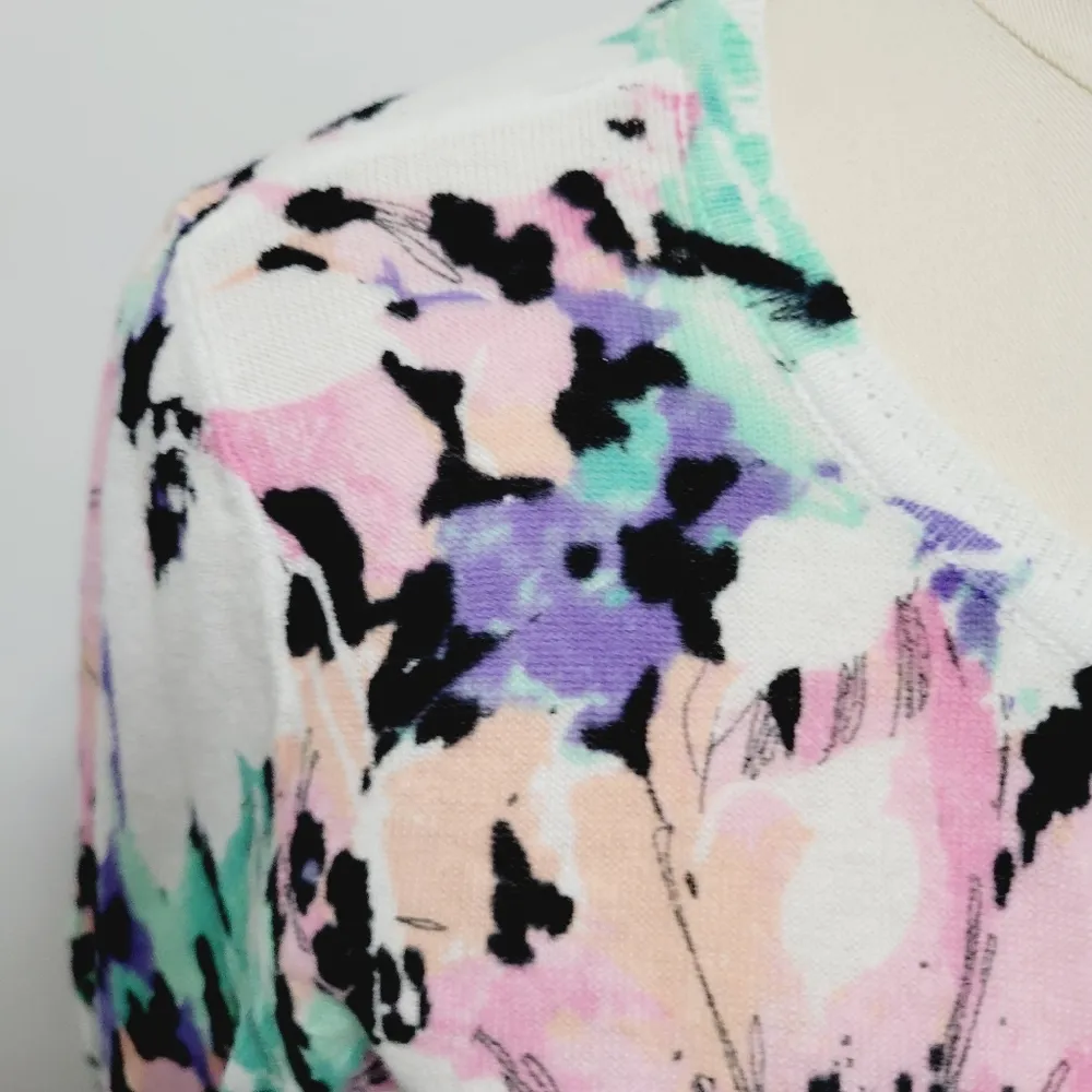Relativity pastel floral cardigan size mp - Image 3