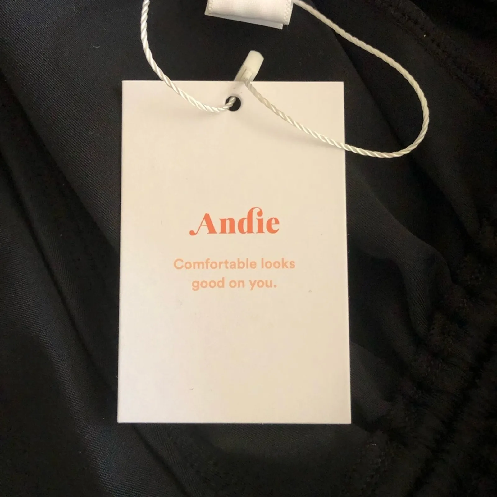 Andie NWT Waikiki Coverup Ruched Gathering Halter Bandeau Dress Black Small - Image 12