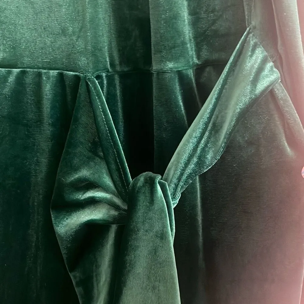 ✨Eloquii Green Velvet Mini Sz 22 Dress with Wrap Skirt✨ - Image 7